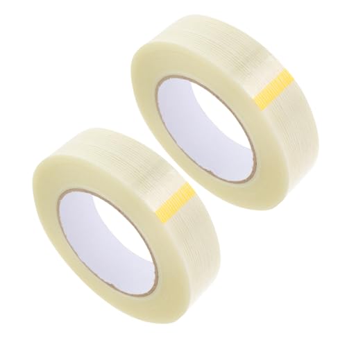 PRETYZOOM 2 Rollen Streifenfaserband Glasfaser Hängend Verpackung Fenster Für Stoff Montageband Hochleistungs-packband Klebeband Schnallen Befestigungsbänder Transparent von PRETYZOOM