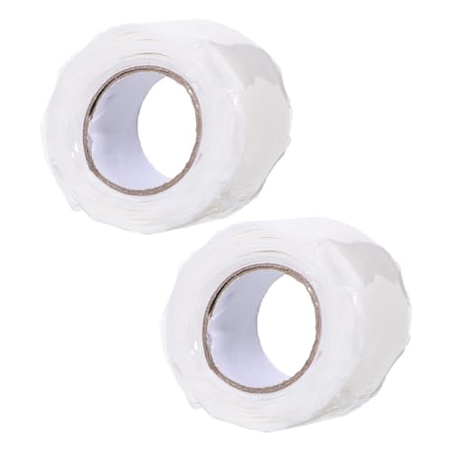 PRETYZOOM 2 Rollen Wasserdichtes Klebeband Klebrig Reparaturband Für Schläuche Wasserfestes Dichtmittel Klempnerband Für Lecks Biegen Versiegelung Nachweisen Hoch Silikon-gummi Weiß von PRETYZOOM