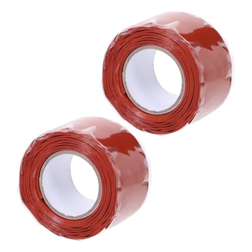PRETYZOOM 2 Rollen Wasserdichtes Klebeband Mastix Streifen hoch biegen Silikonklebeband Rohrlecksicherungsband Bildschirmreparaturband Reparaturband für Schläuche Silikon-Gummi rot PRETYZOOM 2 Rollen Wasserdichtes Klebeband Mastix Streifen hoch biegen Silikonklebeband Rohrlecksicherungsband Bildschirmreparaturband Reparaturband für Schläuche Silikon-Gummi rot von PRETYZOOM