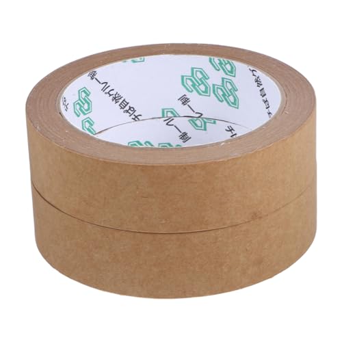 PRETYZOOM 2 Rollen wickeln verstärkt Heften Weiß DIY -Versiegelungsband Bandverpackung Band schwere Hochleistungs-Verpackungsband Hochleistungsband Papier Light Brown von PRETYZOOM
