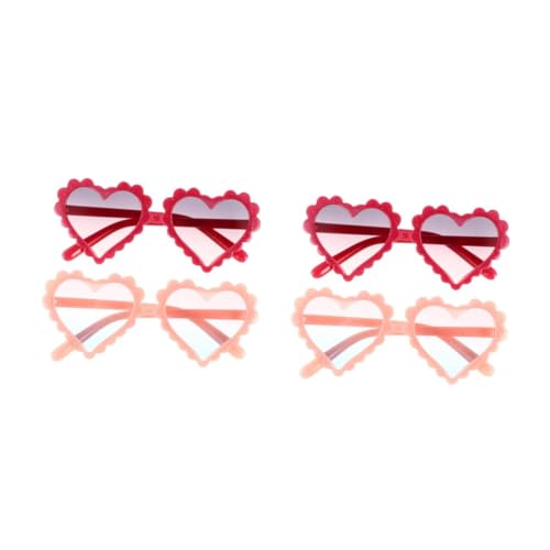 PRETYZOOM 2 Sätze Herz Brille Kindersonnenbrille Partygläser Herzförmige Brille Sommerparty-brille Schnapsgläser Brillenstütze Vintage Brille Rosa 2 Stücke * 2 von PRETYZOOM