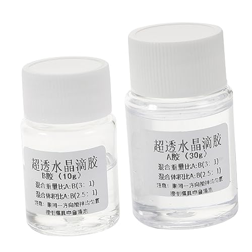 PRETYZOOM 2 Sätze Kristall-epoxy Klarer Kleber Epoxidklebstoff 2-komponenten-epoxy-kleber 2-teiliges Epoxid 2-teiliger Epoxid-holzspachtel Zweikomponenten-epoxidkleber Transparent Epoxidharz von PRETYZOOM