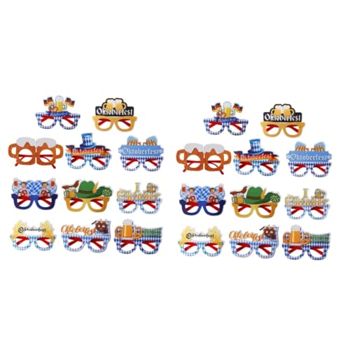 PRETYZOOM 2 Sätze Oktoberfest-Brille Geburtstagsparty-Brille Hawaiianische Brille Fotogeschenke Gelb Dekor Gläser Partyzubehör Cosplay-Brille empfindlich Requisiten München schmücken Plastik von PRETYZOOM