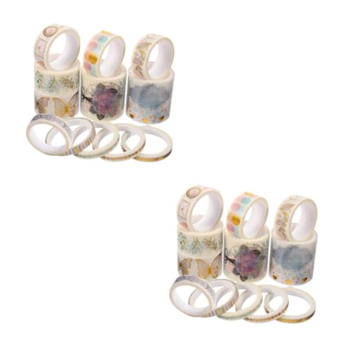 PRETYZOOM 2 Sätze Washi Masking Tape Mit Goldprägung Dekoratives Klebeband Für Diy Scrapbook Tagebuch Planer Langlebig Und Vielseitig Für Notizbücher Umschläge 12 Rollen * 2 von PRETYZOOM