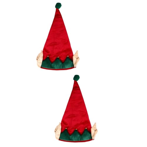 PRETYZOOM 2 Stk Weihnachtselfenmütze Flaschendeckel Weihnachtsparty-lutscherhut Mini-hut Partyhut Für Das Neue Jahr Minihüte Zum Basteln Langer Elfenhut Feiertagspartyhut Modellieren Stoff von PRETYZOOM