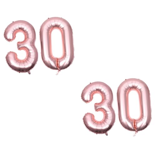 PRETYZOOM 2 Stück 40 30 Dekorative Luftballons Geburtstags-zahlenballon Dekorationen Zum 30-jährigen Jubiläum Klasse Partyballon Jubiläumsnummernballons Kamindekor Kaminsims Roségold von PRETYZOOM