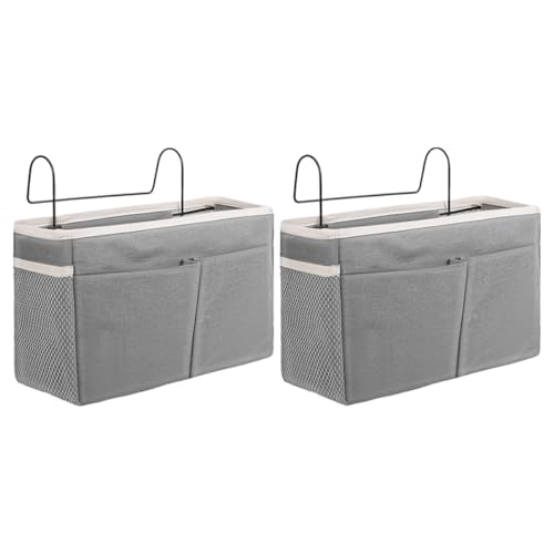 PRETYZOOM 2 Stück Bettseiten Hängeorganizer mit Multi Taschen Stabiles Eisenrahmen Design Platzsparend für Studentenwohnheim Etagenbett Krankenhausbett Babybett und Wohnmobil zur von PRETYZOOM