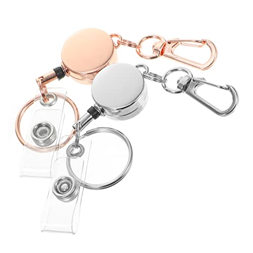 PRETYZOOM 2 Stück Einziehbarer Schlüsselanhänger mit Ausweishalter Metall Schlüsselring Badge Holder Silber und Roségold für Schlüssel und Ausweise PRETYZOOM 2 Stück Einziehbarer Schlüsselanhänger mit Ausweishalter Metall Schlüsselring Badge Holder Silber und Roségold für Schlüssel und Ausweise von PRETYZOOM
