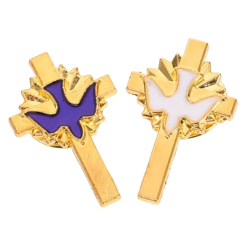 PRETYZOOM 2 Stück Kreuz-anstecknadeln Taufschmuck Für Jungen Taufe Partyversorgungen Taufgeschenke Für Gäste Reversnadel Kreuzen Broschen Und Anstecknadeln Für Damen Zinklegierung von PRETYZOOM