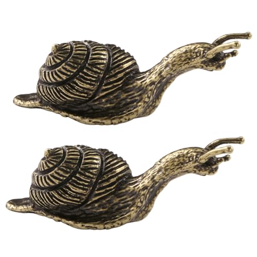 PRETYZOOM 2 Stück Schneckenfigur Ornament - Vintage Messing Schneckenstatue Retro Für Home Office PRETYZOOM 2 Stück Schneckenfigur Ornament - Vintage Messing Schneckenstatue Retro Für Home Office von PRETYZOOM