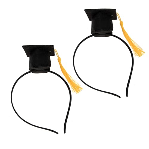 PRETYZOOM 2 Stück Teiliges Doktorhut Stirnband mit Goldener Quaste Stilvolles Abschlussfeier Haaraccessoire für Erwachsene und Perfektes Party Fotografie Kopfschmuck von PRETYZOOM