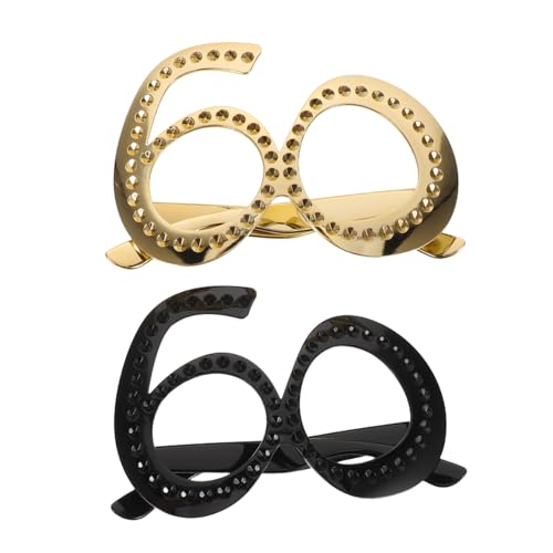 PRETYZOOM 2 Stück Teiliges Geburtstag Brille aus Leichtem Abs Material Witzige Zahlen-design Sonnenbrille für Geburtstagsfeier Foto Requisiten Wiederverwendbar und Bequem für Partyspaß von PRETYZOOM