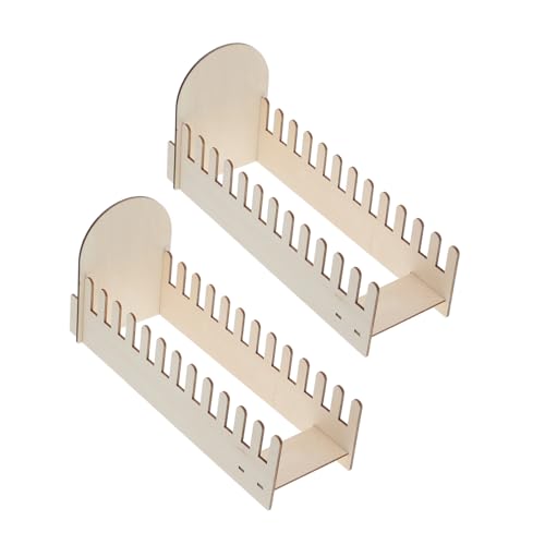 PRETYZOOM 2 Stück Teiliges Holz Kartenständer Mehrstufiger Grußkartenhalter für Fotos Postkarten Einladungen Kompakter Tisch Organizer für Zuhause Büro und Festliche Dekoration von PRETYZOOM