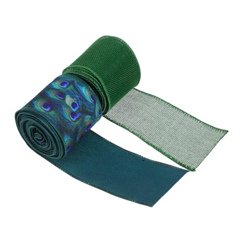 PRETYZOOM 2 Stück Teiliges Set Grünes Peacock Dekoband mit Drahtkante Breit Formbares Polyesterband für Diy Gestecke Schleifen Kränze Hochzeit Herbst und Weihnachtsdeko PRETYZOOM 2 Stück Teiliges Set Grünes Peacock Dekoband mit Drahtkante Breit Formbares Polyesterband für Diy Gestecke Schleifen Kränze Hochzeit Herbst und Weihnachtsdeko von PRETYZOOM