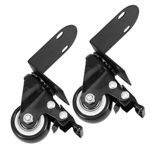 PRETYZOOM 2 Stück Trolley Koffer Rad Zubehör Lenkrollen Möbelrollen Bockrollen Kofferräder Ersatzrollen Für Möbelbeine Feststellrollen Polyurethan Gummi Schwarz von PRETYZOOM