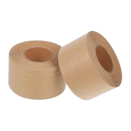 PRETYZOOM 2 Stück Verstärktes Kraftband Golfklebeband Wasseraktivierter Klebebandabroller Verpackungsband Braunes Packband Papierklebeband Für Verpackungskartons Massenband Kraftpapier Braun von PRETYZOOM