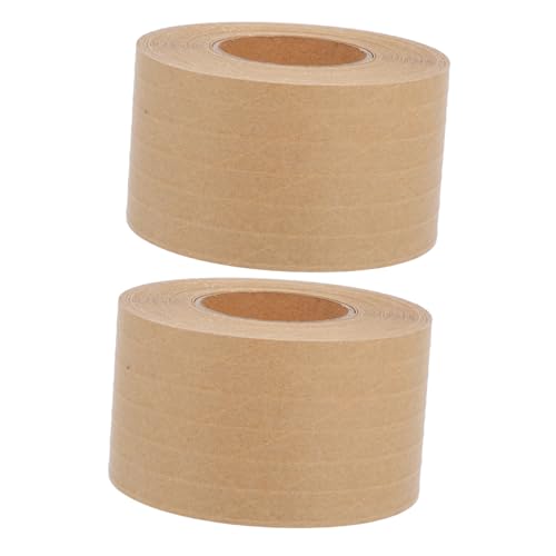 PRETYZOOM 2 Stück Wasseraktiviertes Teiliges Verstärktes Kraftpapierband Reißfestes Braunes Packband mit Faserverstärkung für Schwere Verpackungen Einfach von Hand Abreißbar zum von PRETYZOOM