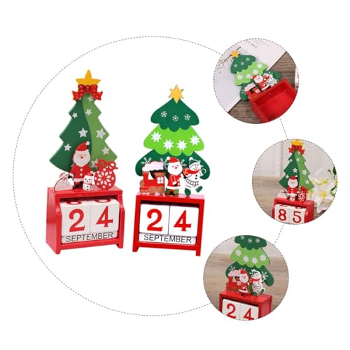 PRETYZOOM 2 Stück Weihnachtskalender Aus Holz Christbaumschmuck Anzeige Countdown -kalender Weihnachtstischdekor Weihnachtlicher Adventskalender Krippen Adventskalender Weihnachten Hölzern von PRETYZOOM
