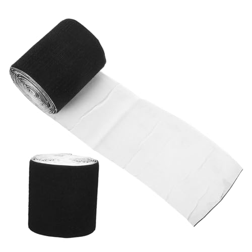 PRETYZOOM 2 Stücke Selbstklebender Haken- und Schleifenband Streifen doppelseitiges Klebeband Gitarrenpedalband Organisationsbefestigungskabelband Stoffbefestigungsband Polyester Schwarz von PRETYZOOM