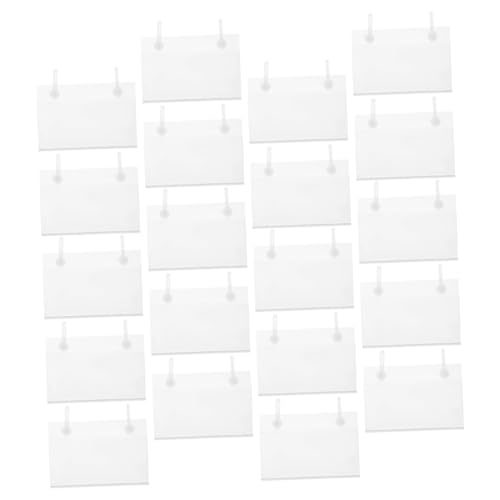 PRETYZOOM 20 Stück Etikettenhalter Küchenclip-etiketten Für Körbe Korbanhänger Für Die Organisation Hängende Etiketten Clip Für Korbetiketten Lebensmitteletiketthalter Pvc Transparent von PRETYZOOM