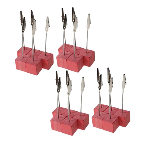 PRETYZOOM 20 Stück Lackierter hölzerne Visitenkartenhalter Inhaber der Esstischnummer Platzkartenstand Zahlenhalter anzeigen Hinweisclip Mini Holz Tischnummernhalter Tischkartenhalter von PRETYZOOM
