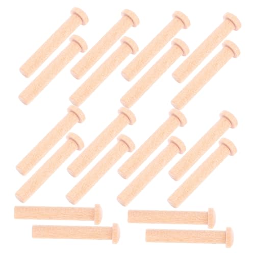 PRETYZOOM 20 Stück Mini Holznägel T förmig mit Rundem Kopf aus Massivem Holz Stabile Miniatur nagelstifte für Präzises Basteln und Holzarbeiten für Kleine Handwerksprojekte und Modellbau von PRETYZOOM