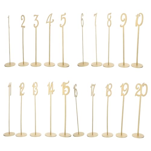 PRETYZOOM 20 Stück Teiliges Holz Tischnummern mit Halter Basis Rustikale Tischdekoration für Hochzeiten Partys und Veranstaltungen und Elegant Goldene Tischnummern PRETYZOOM 20 Stück Teiliges Holz Tischnummern mit Halter Basis Rustikale Tischdekoration für Hochzeiten Partys und Veranstaltungen und Elegant Goldene Tischnummern von PRETYZOOM