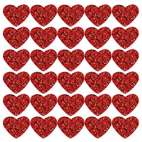 PRETYZOOM 200 Stück Herz-Aufnäher Valentinstag Herz Aufbügler Herz Pailletten Aufbügelapplikation Gestickte Aufnäher Für Kleidung Jeans Hüte Taschen Dekor Rot von PRETYZOOM