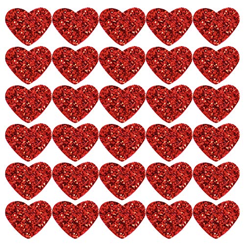 PRETYZOOM 200 Stück Herz-Aufnäher Valentinstag Herz Aufbügler Herz Pailletten Aufbügelapplikation Gestickte Aufnäher Für Kleidung Jeans Hüte Taschen Rot von PRETYZOOM