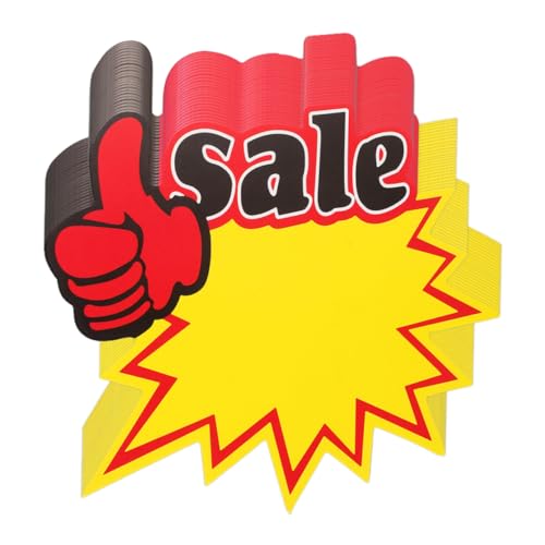PRETYZOOM 200 Stück Preis schild Kleine Tags Anzeige Etiketten Papier Stichworte Supermarkt leere Verkaufsschilder Preisschilder für den Einzelhandel Schild speichern 230g weißer Karton Gelb von PRETYZOOM
