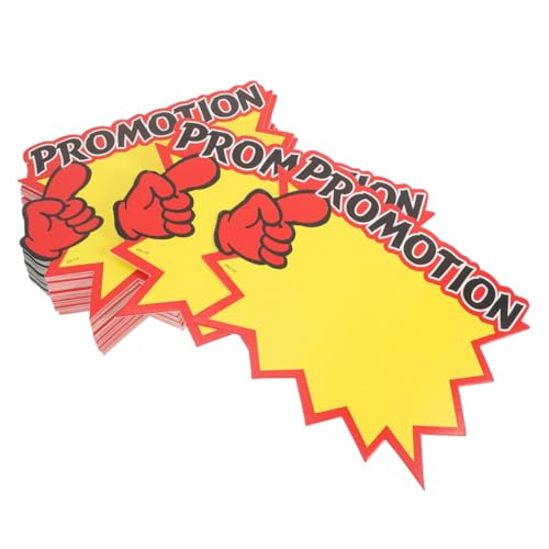 PRETYZOOM 200 Stück Preis schild Kleine Tags Etiketten Schüttgut Anzeige leer groß Preisschilder im Supermarkt Verkaufsanhänger für den Einzelhandel Schild speichern 230g weißer Karton Gelb von PRETYZOOM