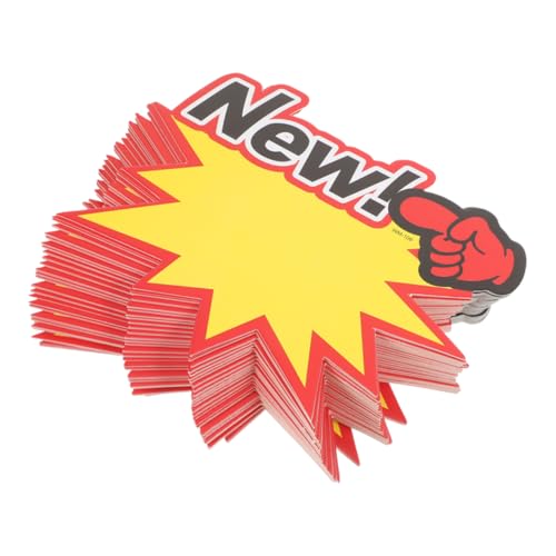 PRETYZOOM 200 Stück Preis schild leere Verkaufsschilder bunt Etiketten für den Einzelhandel Papier Einzelhandels -Tags Tag-Anzeige Preisschilder Zeichen Zeichenschild 230g weißer Karton Gelb von PRETYZOOM