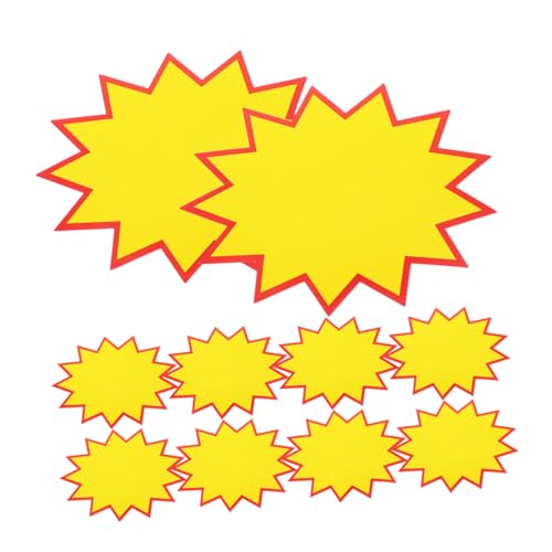 PRETYZOOM 200 Stück Supermarkt-explosionsaufkleber Leere Verkaufsschilder Juweliergeschäft Poster Shop-aufkleber Verkaufsschilder Im Einzelhandel Aufkleber Für Verkaufsschilder Papier Yellow von PRETYZOOM