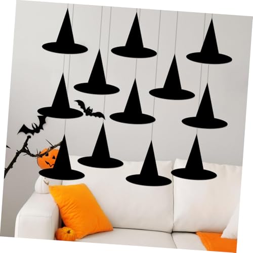 PRETYZOOM 24 Stück Teiliges Halloween Hexenhut Hängedekoration aus Papierboard Leichtes Wiederverwendbares Hexenhut Zubehör mit Band für Innen und Außenbereich Einfache Montage für Party und PRETYZOOM 24 Stück Teiliges Halloween Hexenhut Hängedekoration aus Papierboard Leichtes Wiederverwendbares Hexenhut Zubehör mit Band für Innen und Außenbereich Einfache Montage für Party und von PRETYZOOM