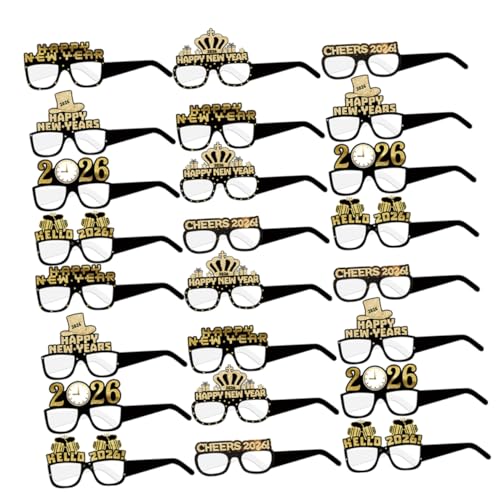 PRETYZOOM 24 Stück Teiliges Neujahrs Brillen Schwarz Gold aus Papier mit Glitzer Leicht Passend für Erwachsene und Teens Party Foto Requisiten für Silvester Feier PRETYZOOM 24 Stück Teiliges Neujahrs Brillen Schwarz Gold aus Papier mit Glitzer Leicht Passend für Erwachsene und Teens Party Foto Requisiten für Silvester Feier von PRETYZOOM