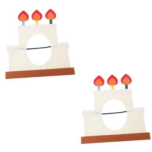 PRETYZOOM Partyzubehör 2St Geburtstagshut Geburtstagsfoto Requisiten Geburtstagskuchenhut mit Kerzen Tiara Geschenk Foto-Requisiten für Geburtstagsfeiern geburtstag kopfschmuck konisch von PRETYZOOM