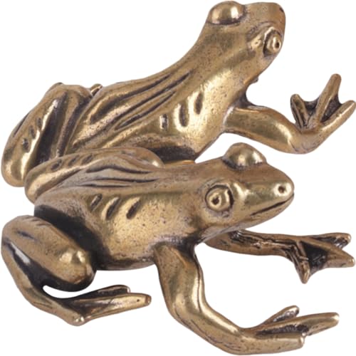PRETYZOOM 2 Stück Vintage-Messing-froschstatue Für Heimdekoration Rahmen-Charm Schildkrötenform Für Garten Frosch-Ornament Froschfiguren Für Teetisch-Dekoration von PRETYZOOM
