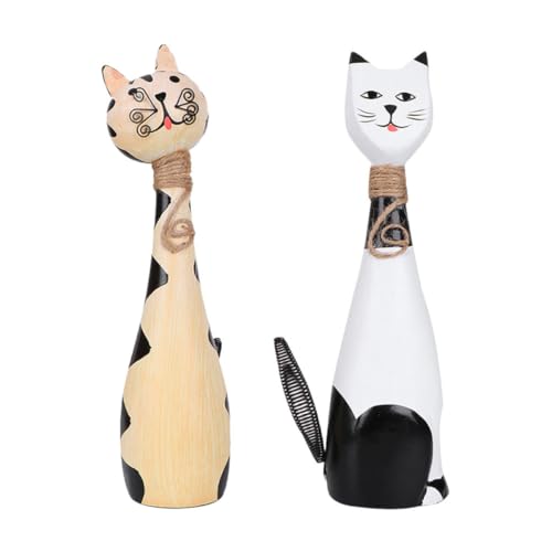 PRETYZOOM Hölzerne Katzenstatue Für Paare Dekoration Basteln Für Einzigartige Katzendekoration Aus Holz PRETYZOOM Hölzerne Katzenstatue Für Paare Dekoration Basteln Für Einzigartige Katzendekoration Aus Holz von PRETYZOOM