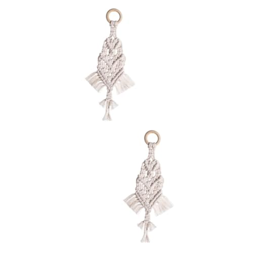 PRETYZOOM 2st Handgewebter Polsteranhänger Gewebte Wandbehänge Würfelturm Makramee Handdekor Innenausstattung Für Damen Vintage Wohnkultur Hängendes Ornament Weiß Quaste Wandschmuck PRETYZOOM 2st Handgewebter Polsteranhänger Gewebte Wandbehänge Würfelturm Makramee Handdekor Innenausstattung Für Damen Vintage Wohnkultur Hängendes Ornament Weiß Quaste Wandschmuck von PRETYZOOM