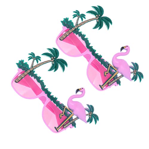 PRETYZOOM 2st Palmenbrille Modebrillen Flamingo- Hawaiianisches Kostüm Urlaubssonnenbrille Flamingo-party- Luau Partybrillen Cosplay-brille Partybedarf Abschlussball von PRETYZOOM