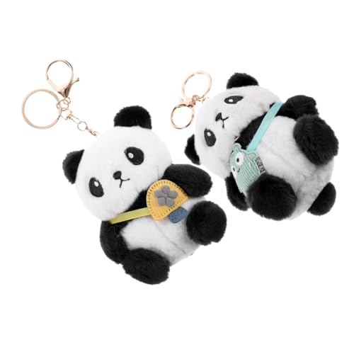 PRETYZOOM 2st Panda-schlüsselanhänger Panda Süßer Anhänger Schlüsselanhängerringe Panda-stofftier Ästhetischer Souvenir-geschenk Pp Baumwolle Rucksack Plüschpuppen Mini von PRETYZOOM