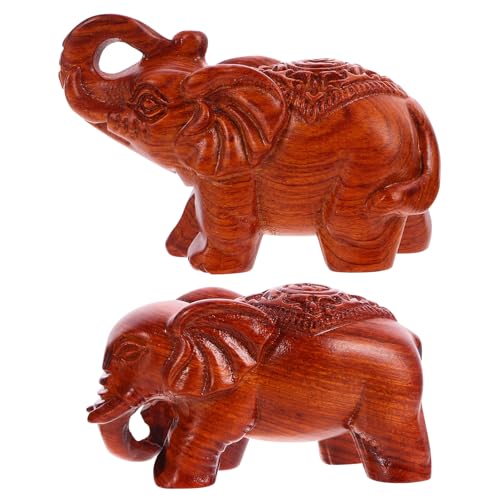 PRETYZOOM Elefantenstatue Aus Echtem Holz Elefanten-Ornament-Set Heimdekoration PRETYZOOM Elefantenstatue Aus Echtem Holz Elefanten-Ornament-Set Heimdekoration von PRETYZOOM