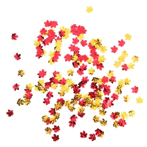 PRETYZOOM 3 300 Stück Konfetti the hallow halloween kerzenhalter pantatonix christmas plasure Ahornblatt Dekorationen mit silbernen Sternen gefälschte Herbstblätter herbstlaub Plastik von PRETYZOOM