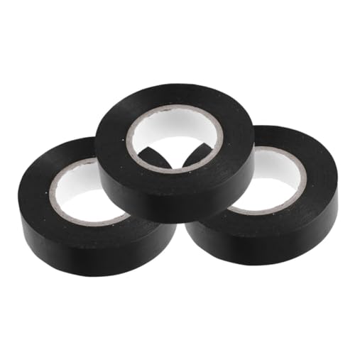 PRETYZOOM 3 Rollen Isolierband ziehen um Draht hoch Streifen elektrisches Klebeband für den Innenbereich elektrisches Klebeband im Freien Band mit hoher Hitze Isolierbänder PVC Schwarz von PRETYZOOM