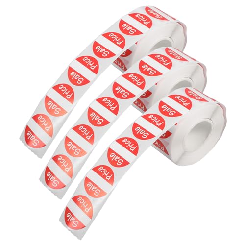 PRETYZOOM 3 Rollen selbstklebendes Etikett Einzelhandel Klebeetiketten Geschäft Verkaufsetiketten Aufkleber mit Sonderangebotspreisen Selbstklebendes Kupferplattenpapier rot PRETYZOOM 3 Rollen selbstklebendes Etikett Einzelhandel Klebeetiketten Geschäft Verkaufsetiketten Aufkleber mit Sonderangebotspreisen Selbstklebendes Kupferplattenpapier rot von PRETYZOOM