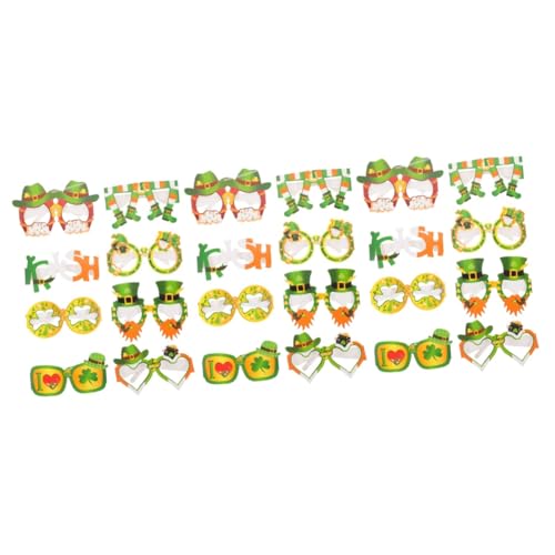 PRETYZOOM 3 Sätze Irische Papiergläser St. Patrick's Day St. Patrick's Day Kleeblatt-papierbrille Shamrock-brille Zum St Patrick Tag St. Patricks Day Brillen 16 Stück * 3 von PRETYZOOM