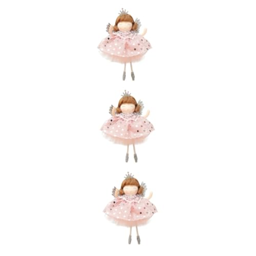 PRETYZOOM 3 Stck Weihnachtliche Hängedekoration aus Netzstoff Rosa Kronenanhänger Festlicher Baumschmuck für Weihnachtsbaum Party und Einfach Aufzuhängen Stimmungsvolle von PRETYZOOM