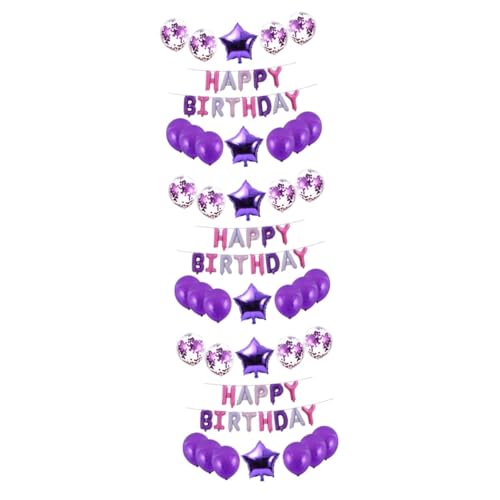 PRETYZOOM 3 Stück 16 Luftballons Geburtstagsfeier Ballon Buchstabenballons Ballon-party-dekoration Partyballons Vorschlag Hochzeit Violett von PRETYZOOM