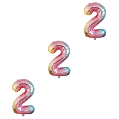 PRETYZOOM 3 Stück 32 Silberner Buchstabenballon Buchstabenballons Folienballons Dekorative Luftballons Zahlenballons Silberne Luftballons Party-alphabet-ballon Buchstabendekor Aluminiumfolie von PRETYZOOM