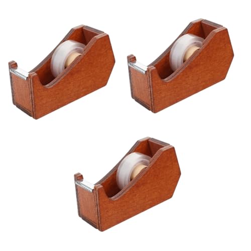 PRETYZOOM 3 Stück Klebebandabroller für den Schreibtisch Spender Büro USB Verpackung Klebebandhalter für den Schreibtisch kleiner Tape Dispenser Schreibtisch Bandschneider Holz von PRETYZOOM